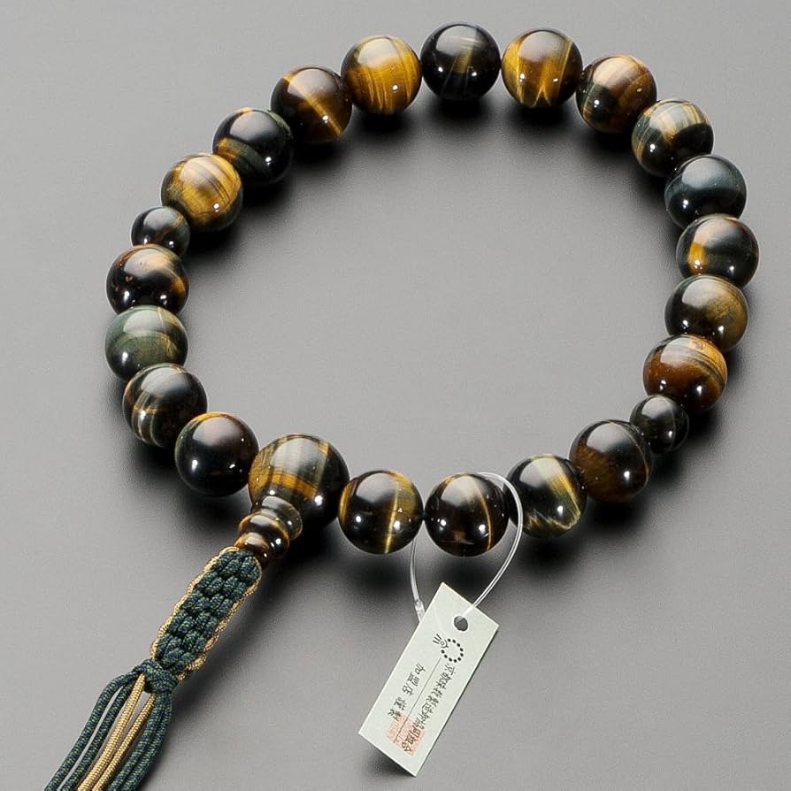 Amazon｜仏壇屋 滝田商店 数珠 浄土真宗 本式数珠 男性用 混合虎